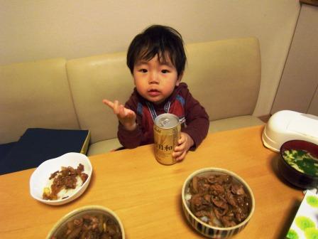 He is drinking beer